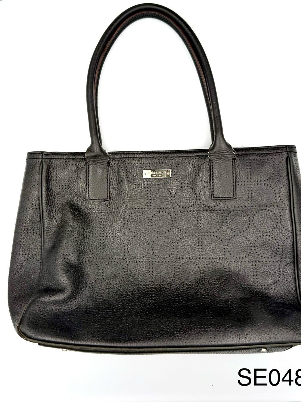 Kate Spade York Street Noel Rue Black Leather Tote Bag